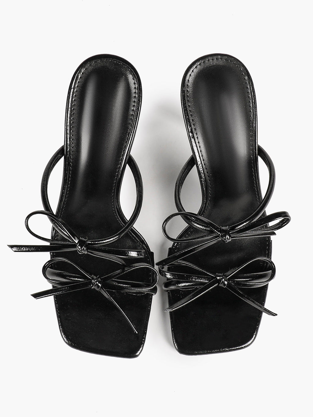 Women's Bow Mule Heels Open Toe Slip On Stiletto Sandals Party Casual Shoes