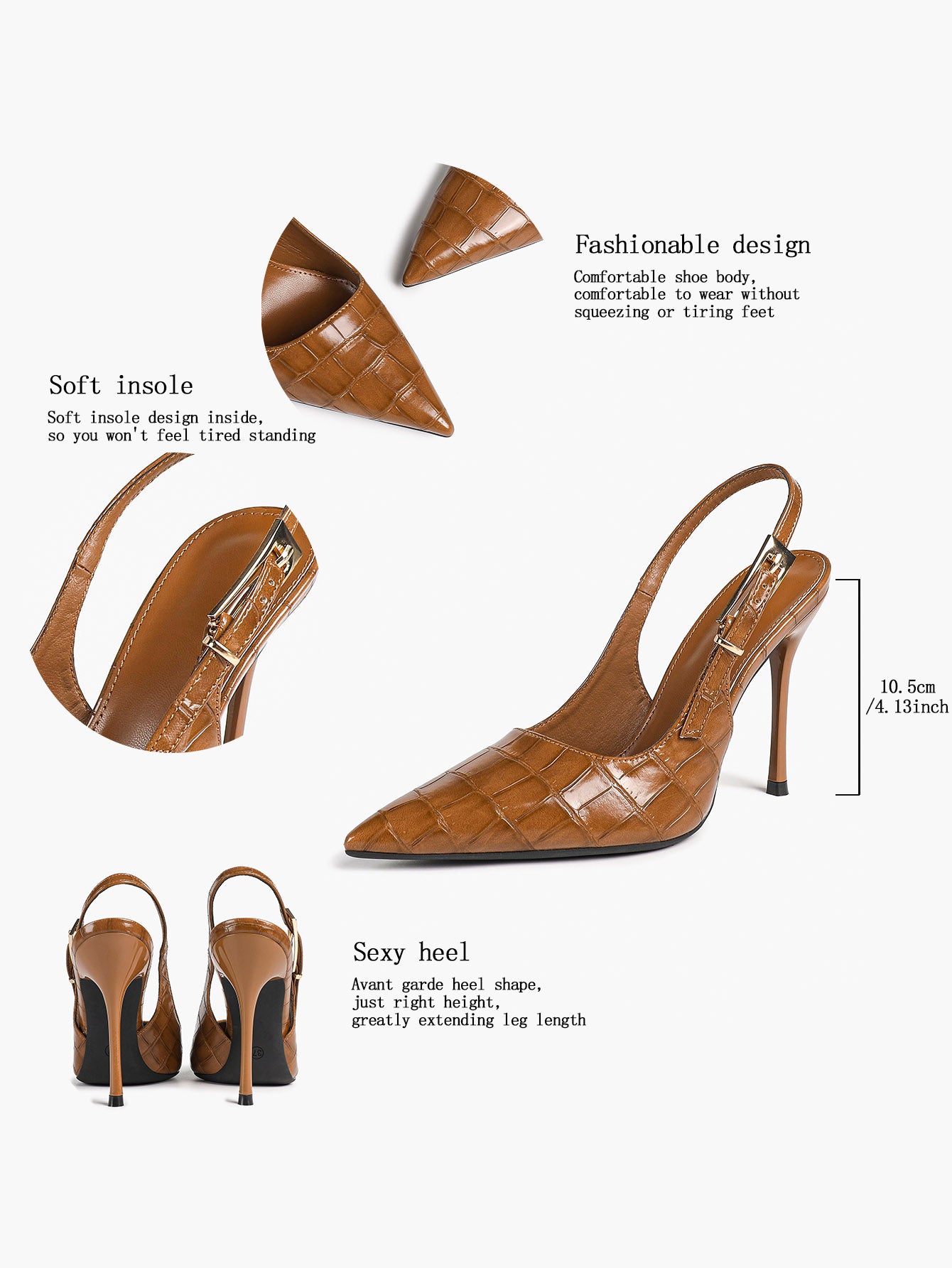 Women's Slingback Pointed Toe Heels-Timeless Elegant Pump