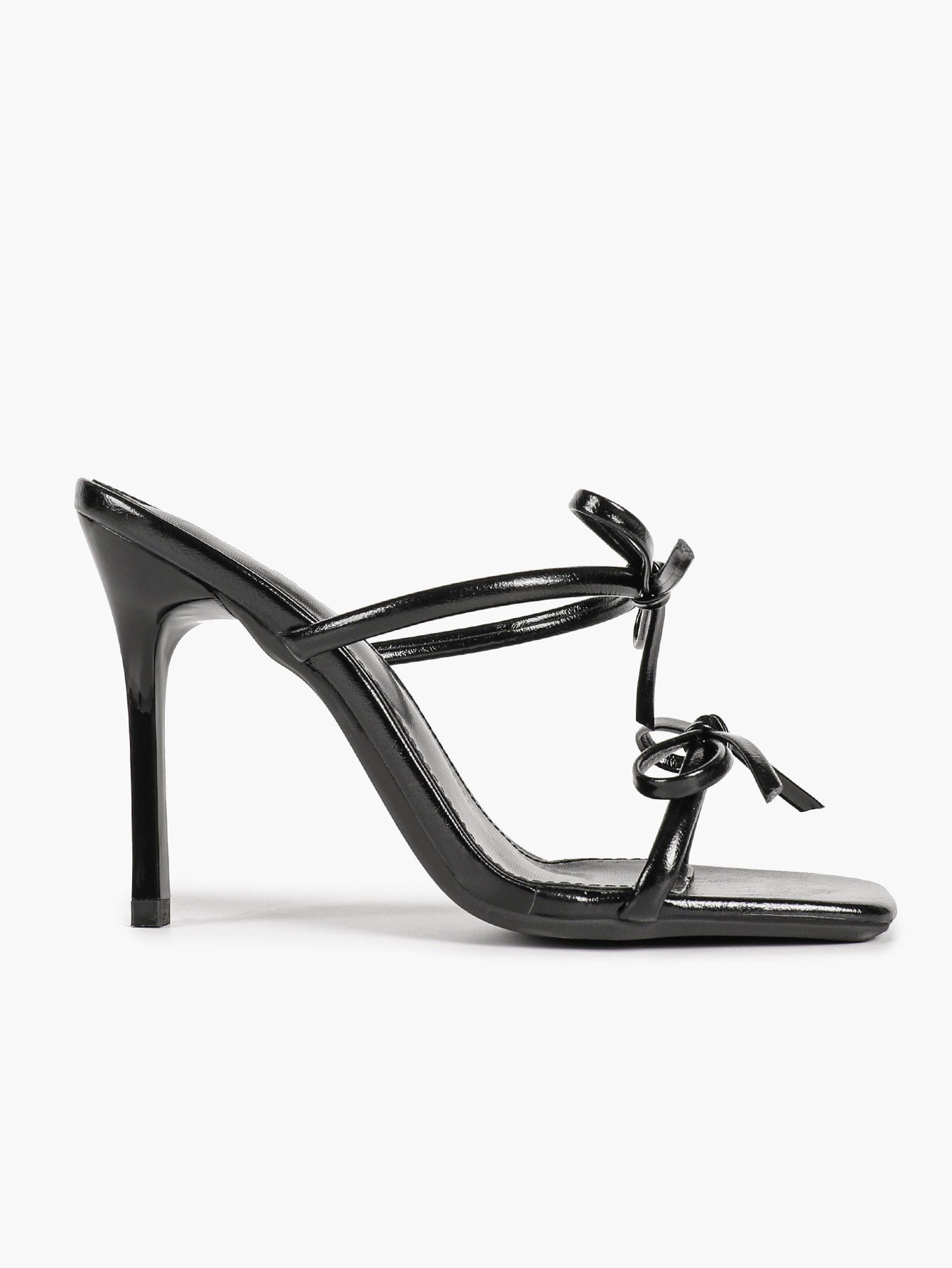 Women's Bow Mule Heels Open Toe Slip On Stiletto Sandals Party Casual Shoes