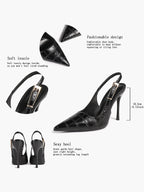 Women's Slingback Pointed Toe Heels-Timeless Elegant Pump