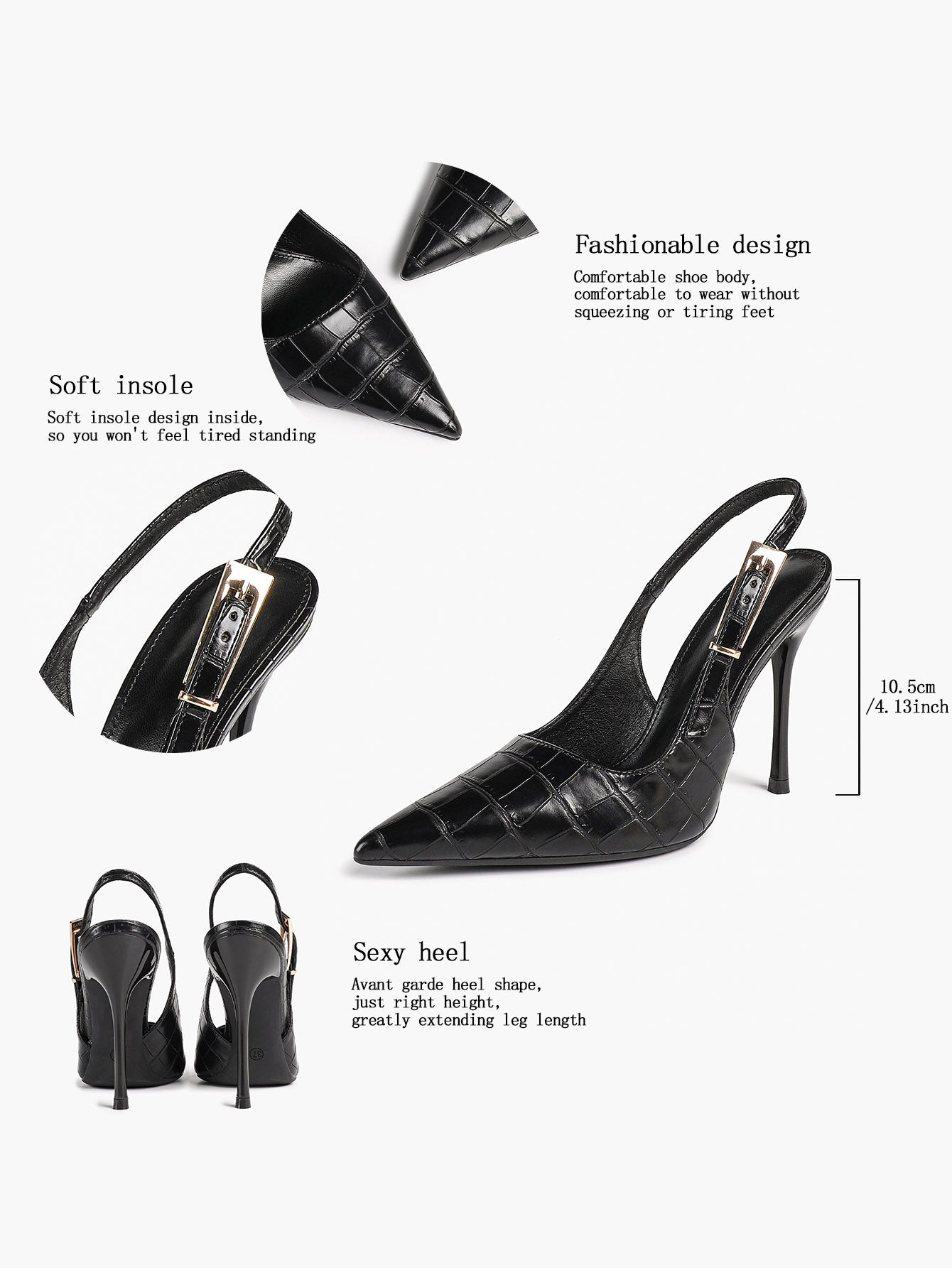 Women's Slingback Pointed Toe Heels-Timeless Elegant Pump