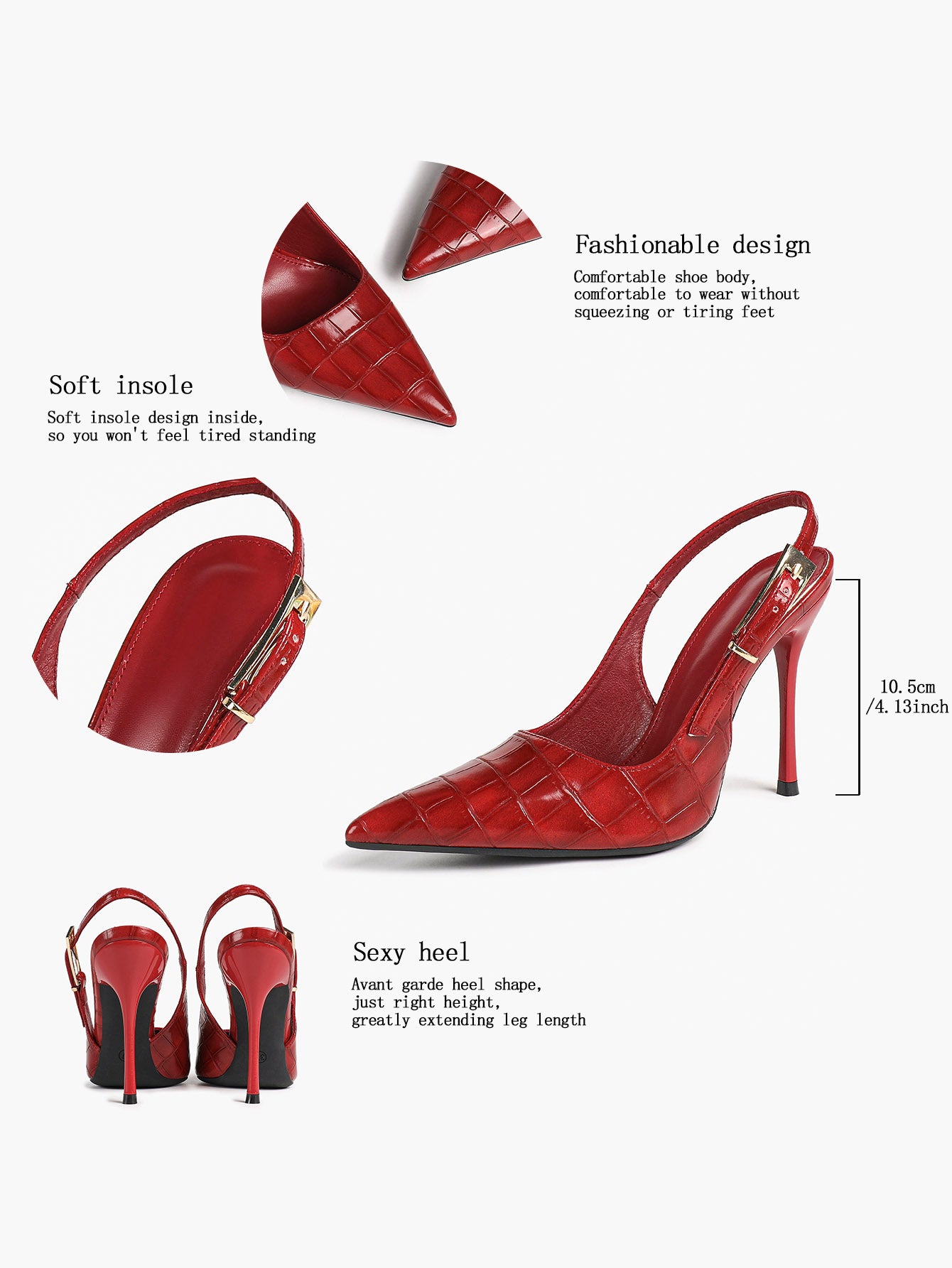 Women's Slingback Pointed Toe Heels-Timeless Elegant Pump