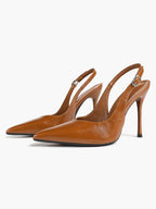 Women's Pointed Toe Slingback High Heel Pumps Heeled Shoes Party Wedding Date Night