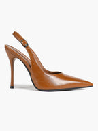 Women's Pointed Toe Slingback High Heel Pumps Heeled Shoes Party Wedding Date Night