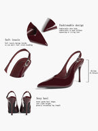 Women's Pointed Toe Slingback High Heel Pumps Heeled Shoes Party Wedding Date Night