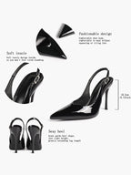 Women's Pointed Toe Slingback High Heel Pumps Heeled Shoes Party Wedding Date Night