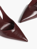 Women's Pointed Toe Slingback High Heel Pumps Heeled Shoes Party Wedding Date Night