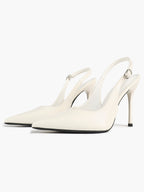 Women's Pointed Toe Slingback High Heel Pumps Heeled Shoes Party Wedding Date Night