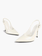 Women's Pointed Toe Slingback High Heel Pumps Heeled Shoes Party Wedding Date Night