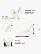 Women's Pointed Toe Slingback High Heel Pumps Heeled Shoes Party Wedding Date Night