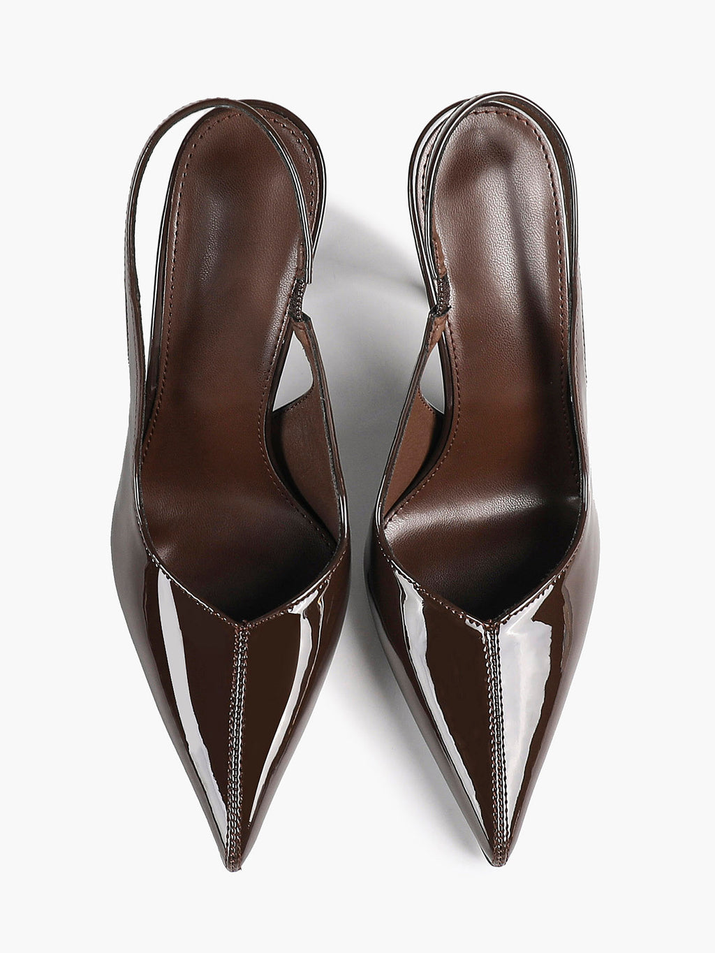 Pointed Toe Slingback Heels Patent Leather Sleek Stilettos Office Formal Event