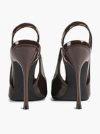 Pointed Toe Slingback Heels Patent Leather Sleek Stilettos Office Formal Event
