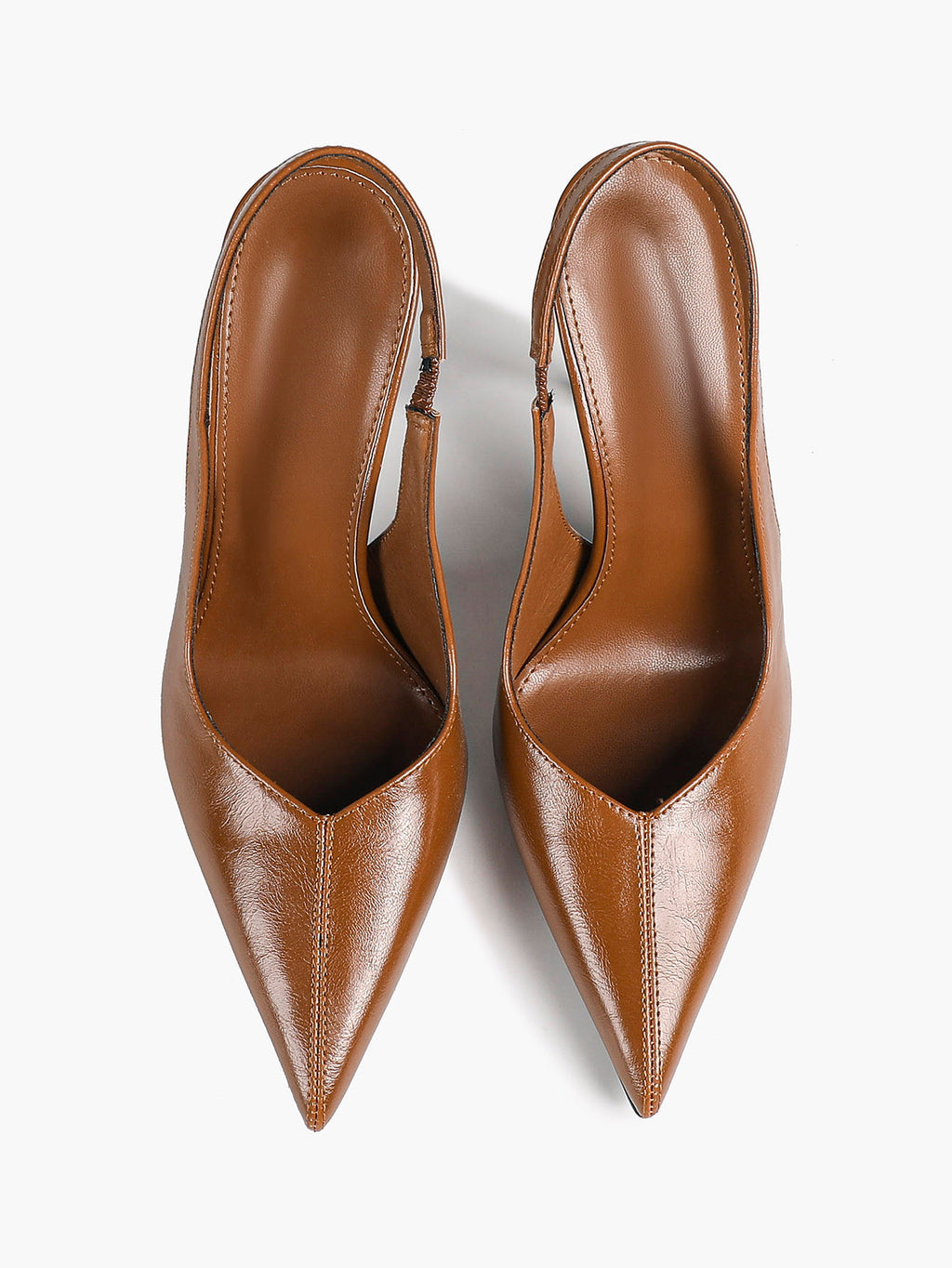 Pointed Toe Slingback Heels Patent Leather Sleek Stilettos Office Formal Event