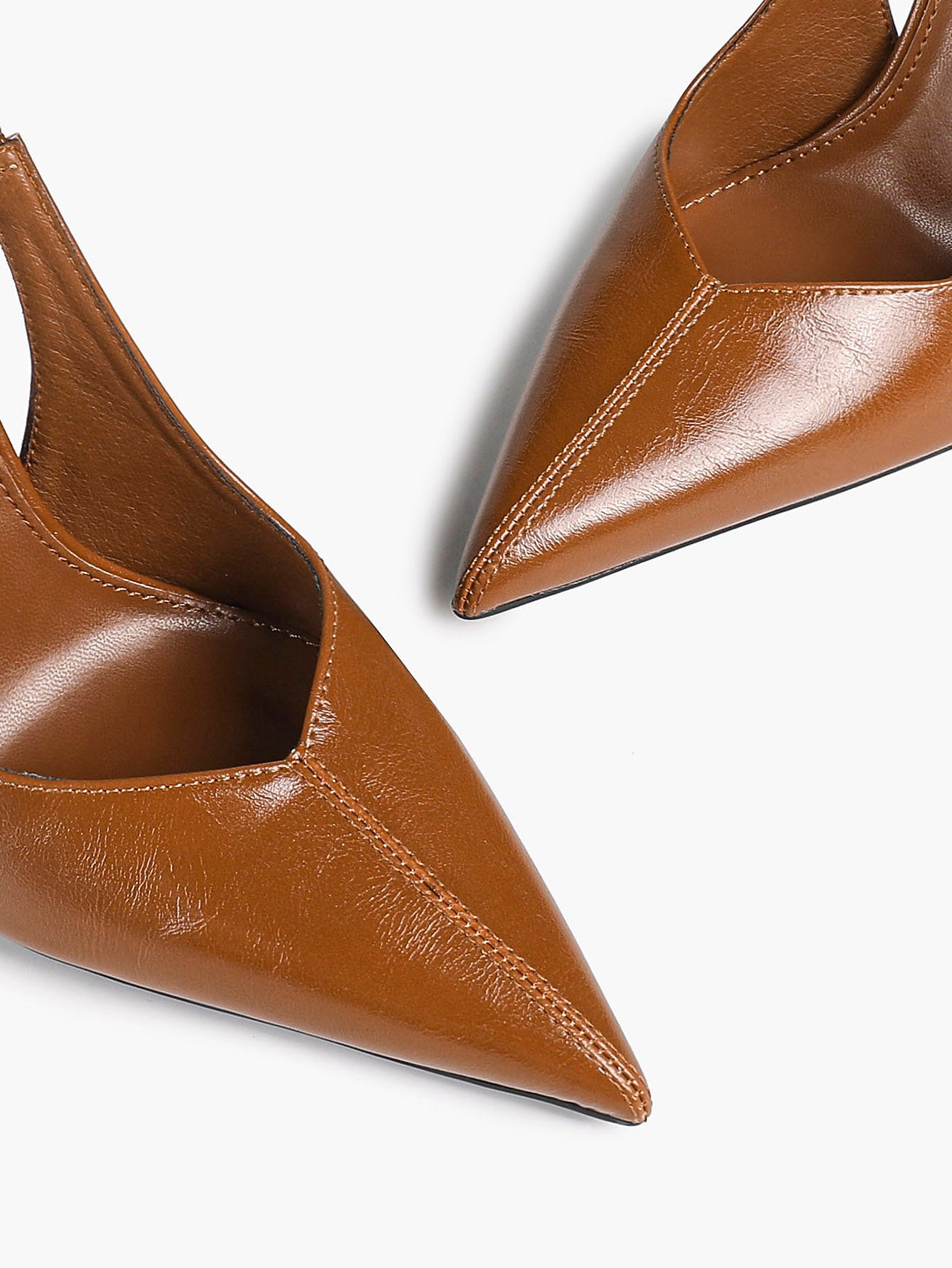 Pointed Toe Slingback Heels Patent Leather Sleek Stilettos Office Formal Event