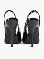 Pointed Toe Slingback Heels Patent Leather Sleek Stilettos Office Formal Event