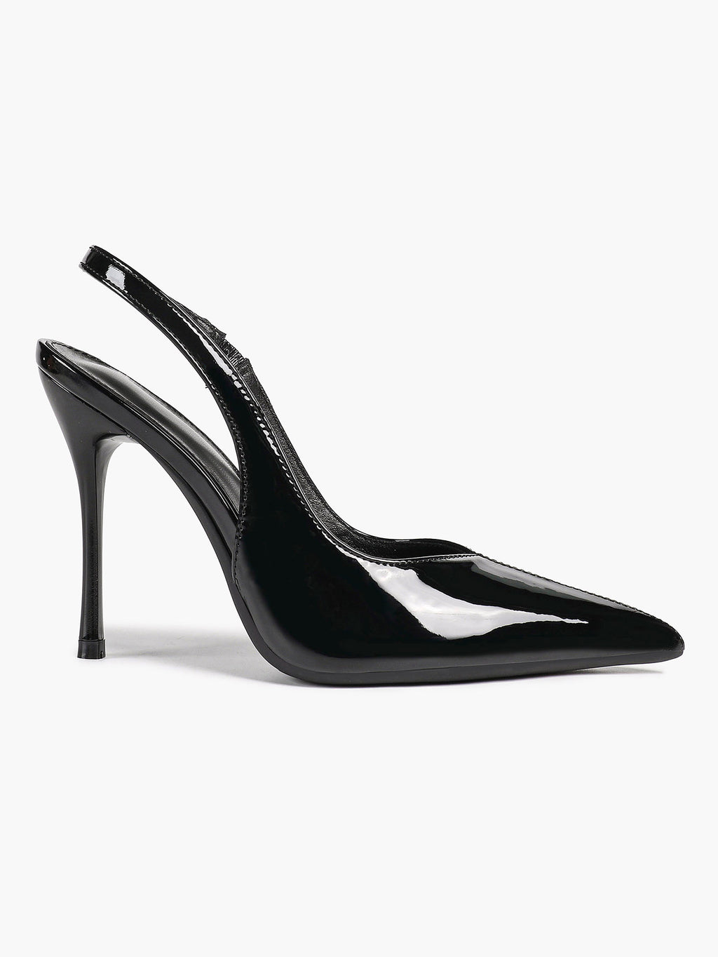 Pointed Toe Slingback Heels Patent Leather Sleek Stilettos Office Formal Event