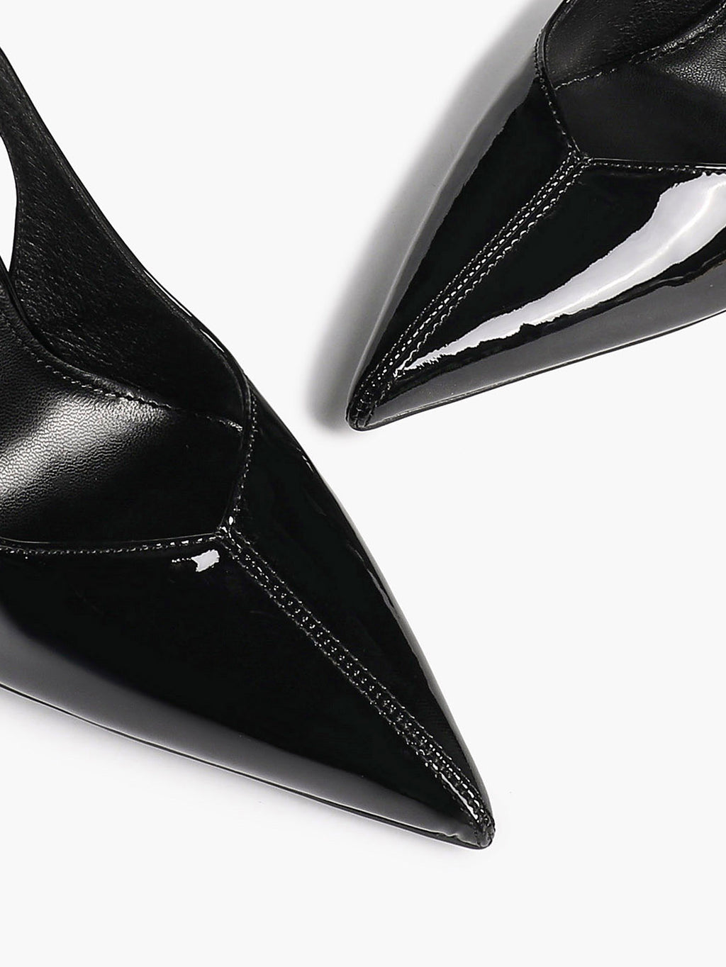 Pointed Toe Slingback Heels Patent Leather Sleek Stilettos Office Formal Event