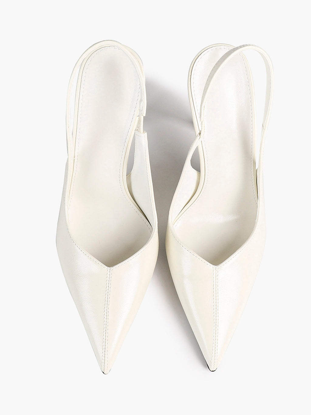 Pointed Toe Slingback Heels Patent Leather Sleek Stilettos Office Formal Event