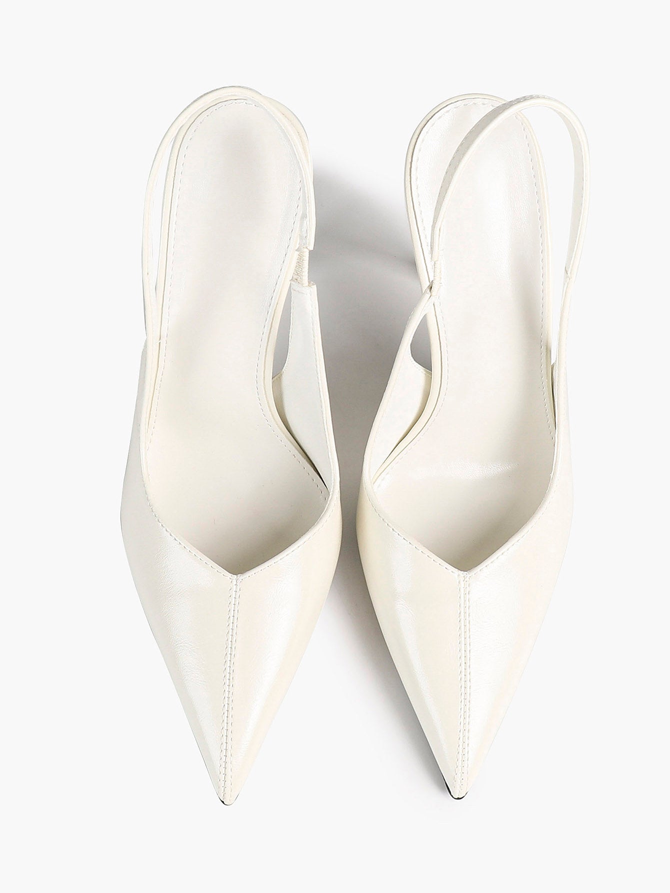 Pointed Toe Slingback Heels Patent Leather Sleek Stilettos Office Formal Event