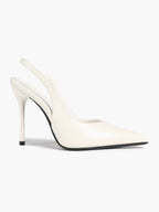 Pointed Toe Slingback Heels Patent Leather Sleek Stilettos Office Formal Event