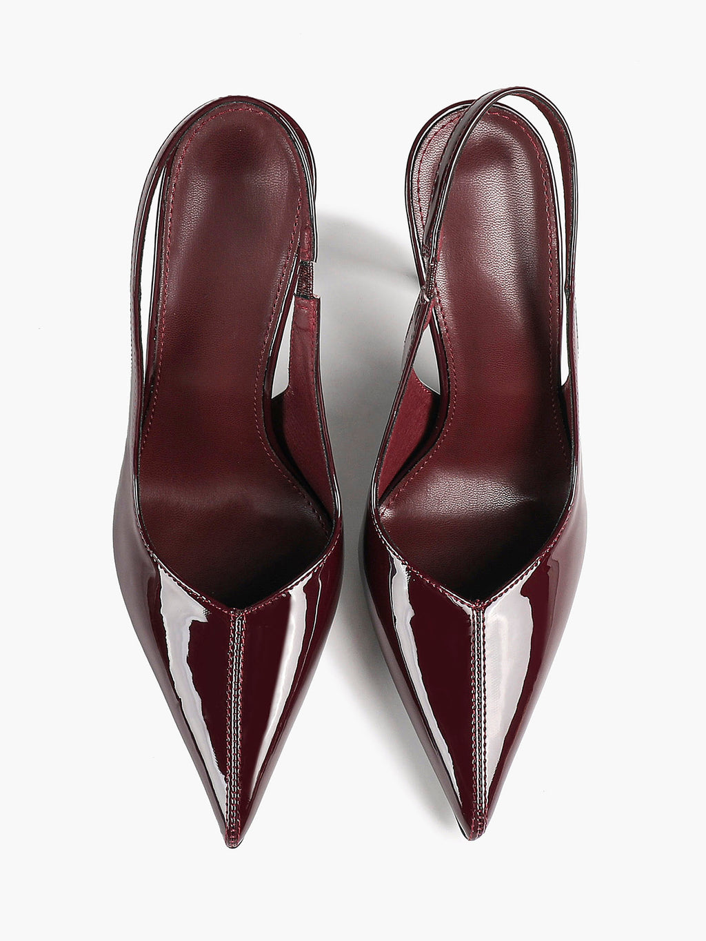 Pointed Toe Slingback Heels Patent Leather Sleek Stilettos Office Formal Event