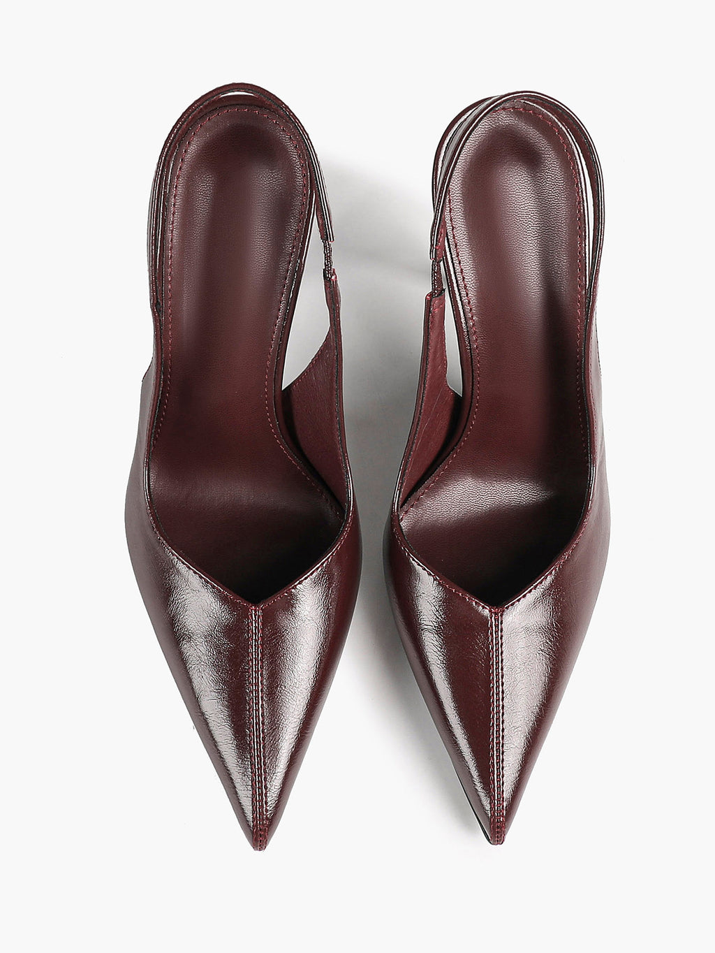 Pointed Toe Slingback Heels Patent Leather Sleek Stilettos Office Formal Event