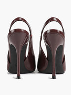 Pointed Toe Slingback Heels Patent Leather Sleek Stilettos Office Formal Event