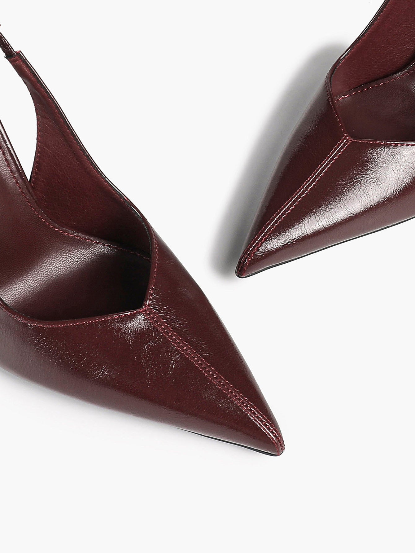 Pointed Toe Slingback Heels Patent Leather Sleek Stilettos Office Formal Event