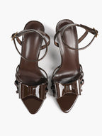 Bow Heeled Sandals Open Toe Stilettos Brunch Date Casual Shoes