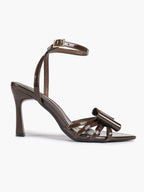 Bow Heeled Sandals Open Toe Stilettos Brunch Date Casual Shoes