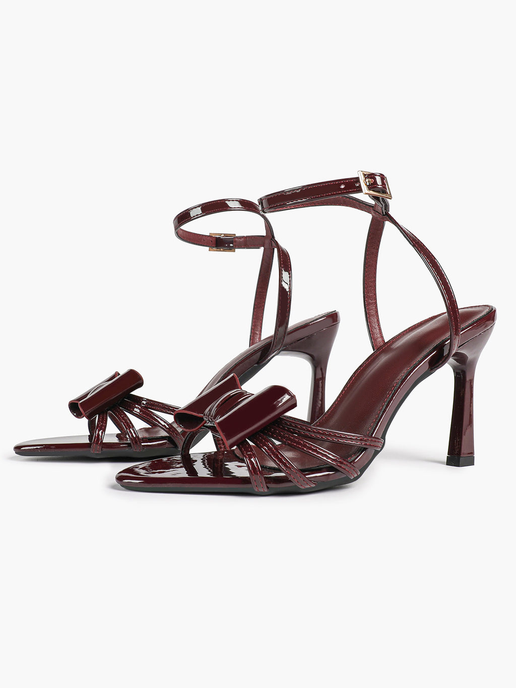Bow Heeled Sandals Open Toe Stilettos Brunch Date Casual Shoes