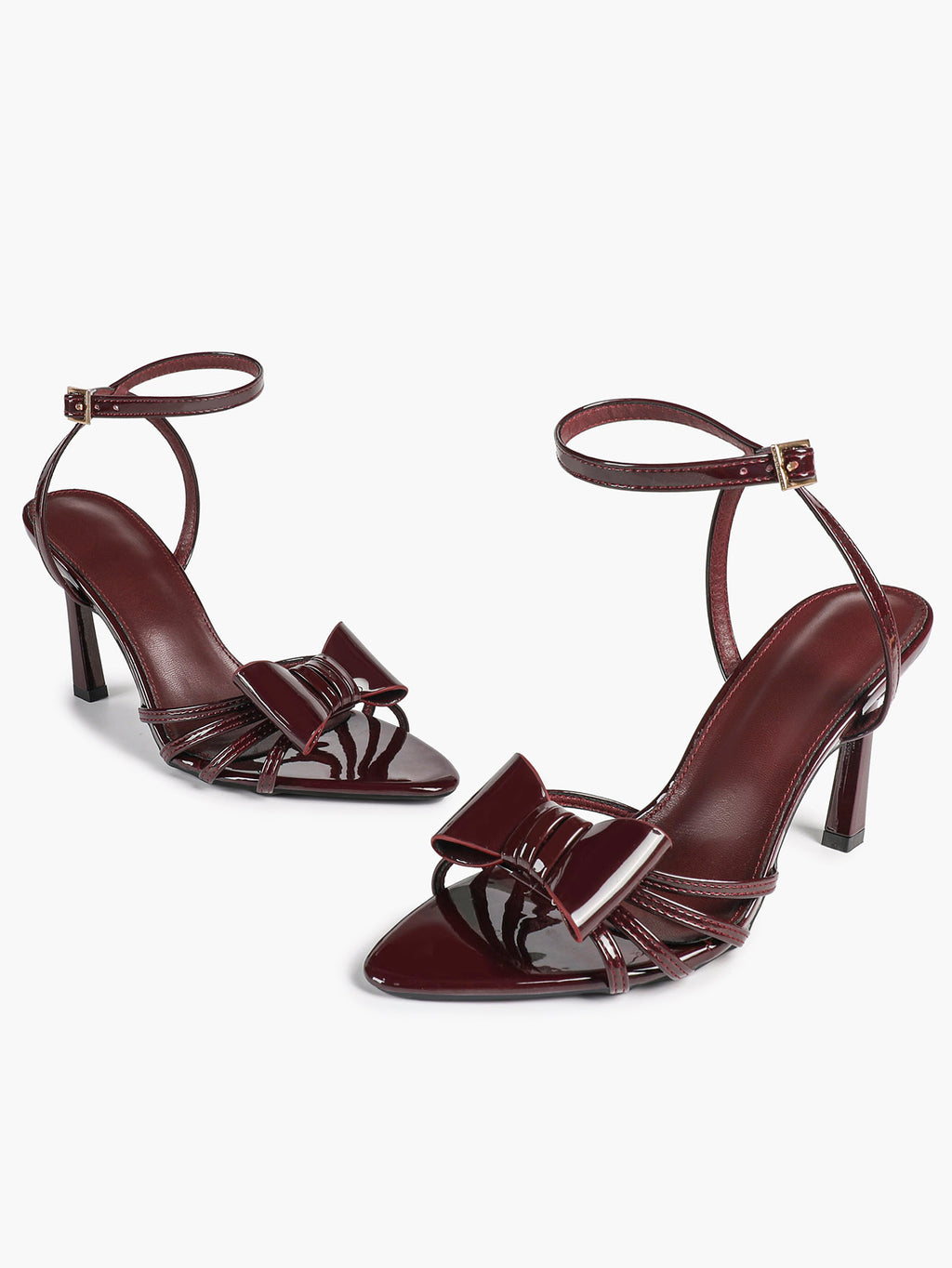 Bow Heeled Sandals Open Toe Stilettos Brunch Date Casual Shoes