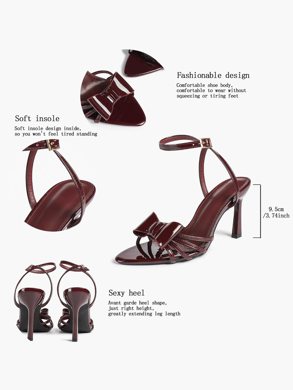 Bow Heeled Sandals Open Toe Stilettos Brunch Date Casual Shoes