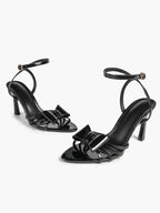 Bow Heeled Sandals Open Toe Stilettos Brunch Date Casual Shoes
