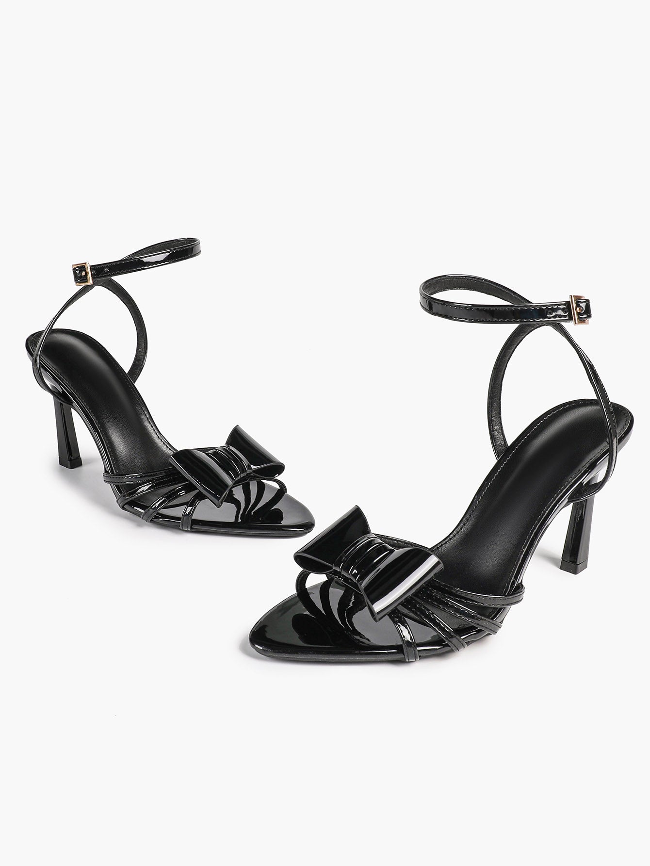 Bow Heeled Sandals Open Toe Stilettos Brunch Date Casual Shoes