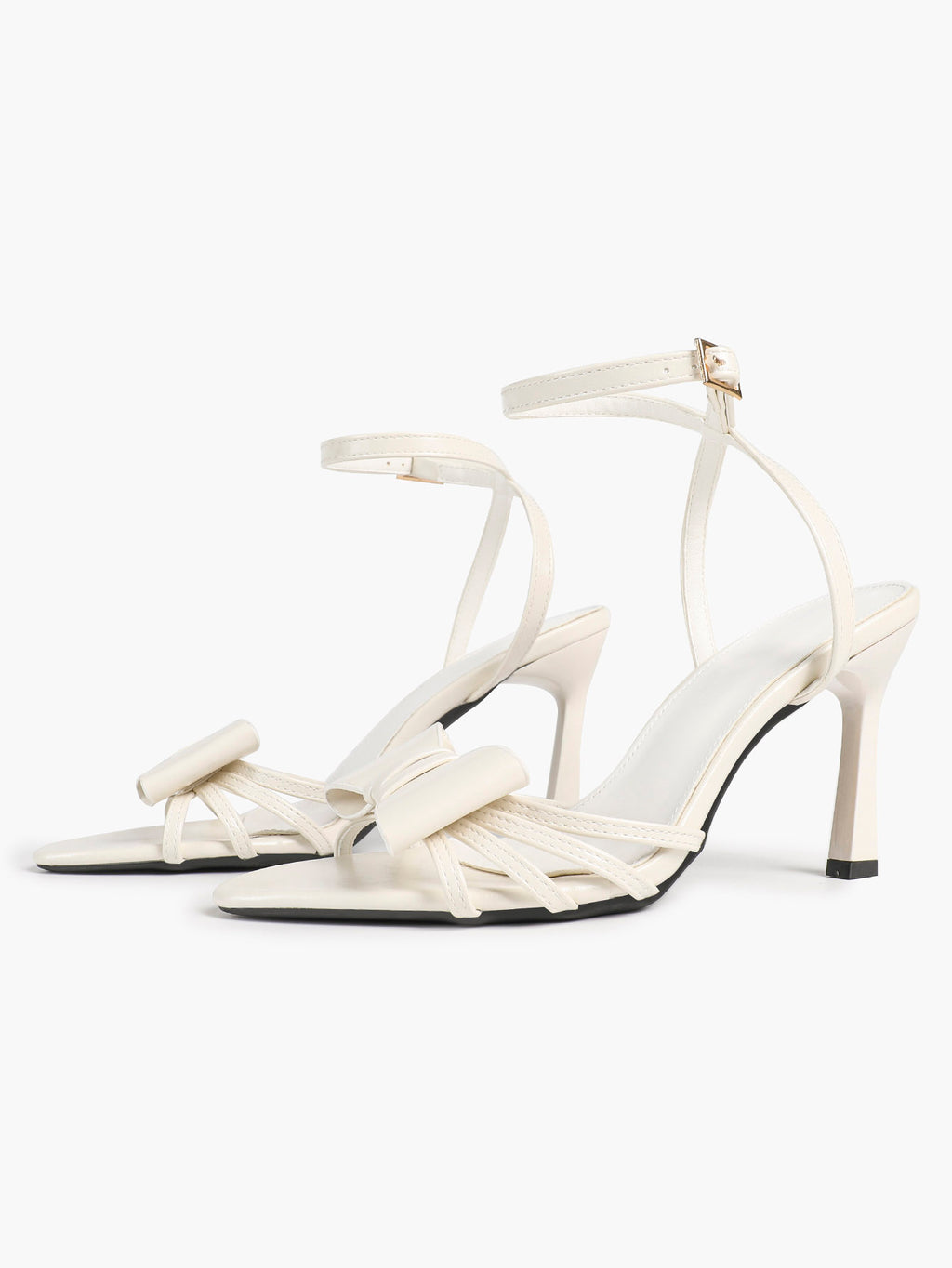 Bow Heeled Sandals Open Toe Stilettos Brunch Date Casual Shoes