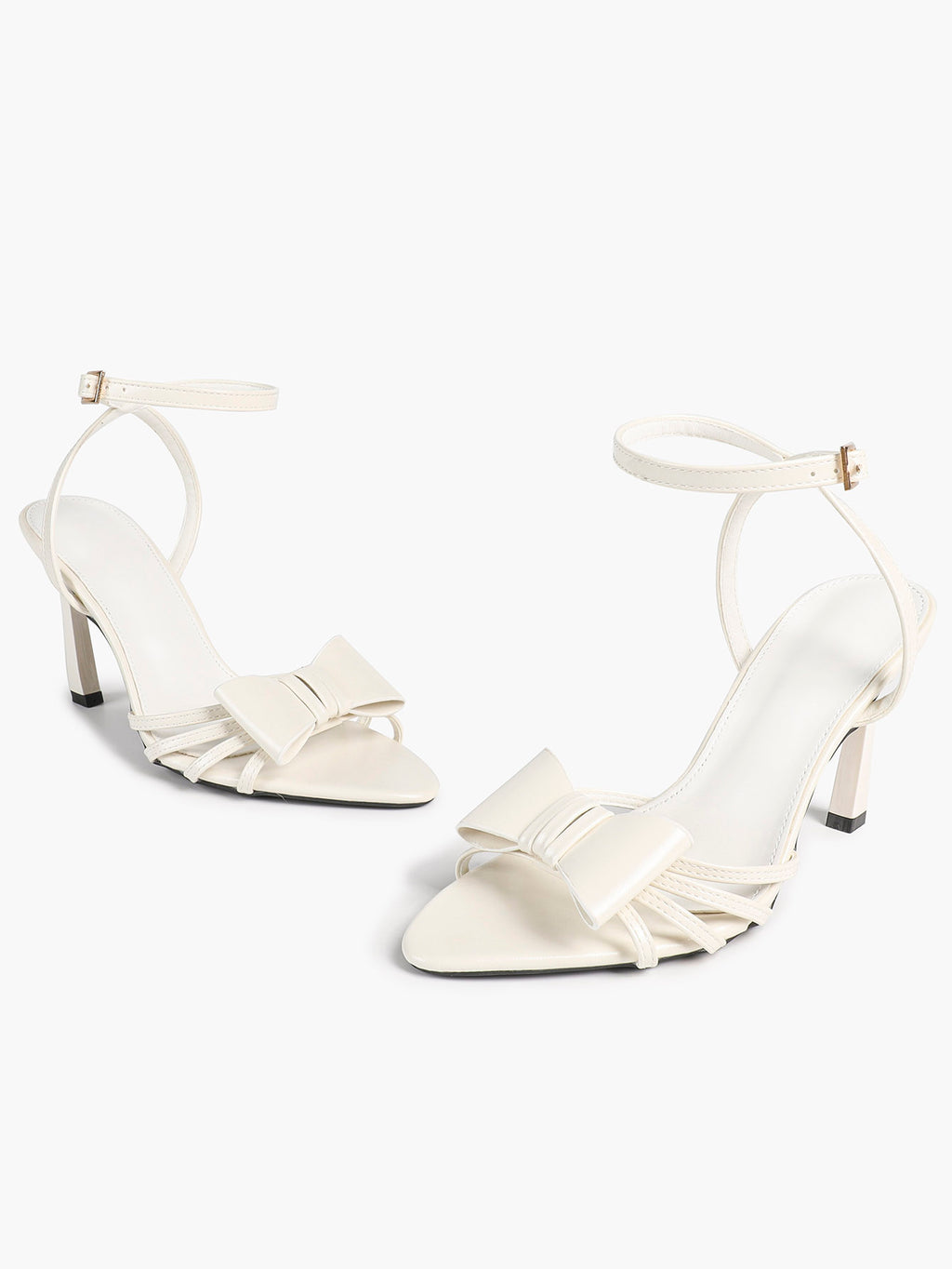 Bow Heeled Sandals Open Toe Stilettos Brunch Date Casual Shoes