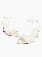 Bow Heeled Sandals Open Toe Stilettos Brunch Date Casual Shoes