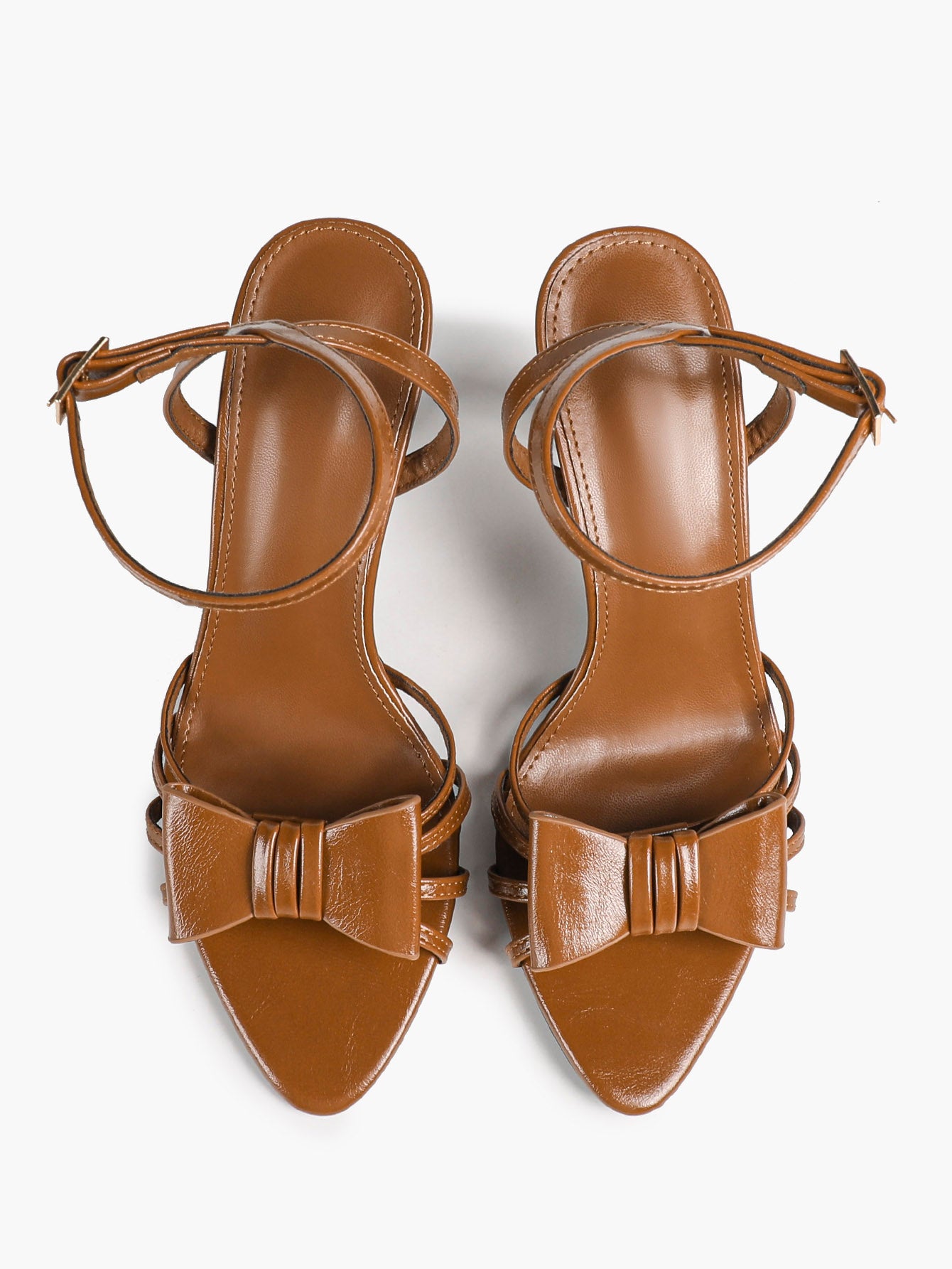 Bow Heeled Sandals Open Toe Stilettos Brunch Date Casual Shoes