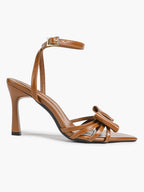 Bow Heeled Sandals Open Toe Stilettos Brunch Date Casual Shoes