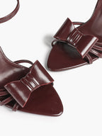 Bow Heeled Sandals Open Toe Stilettos Brunch Date Casual Shoes