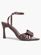Bow Heeled Sandals Open Toe Stilettos Brunch Date Casual Shoes