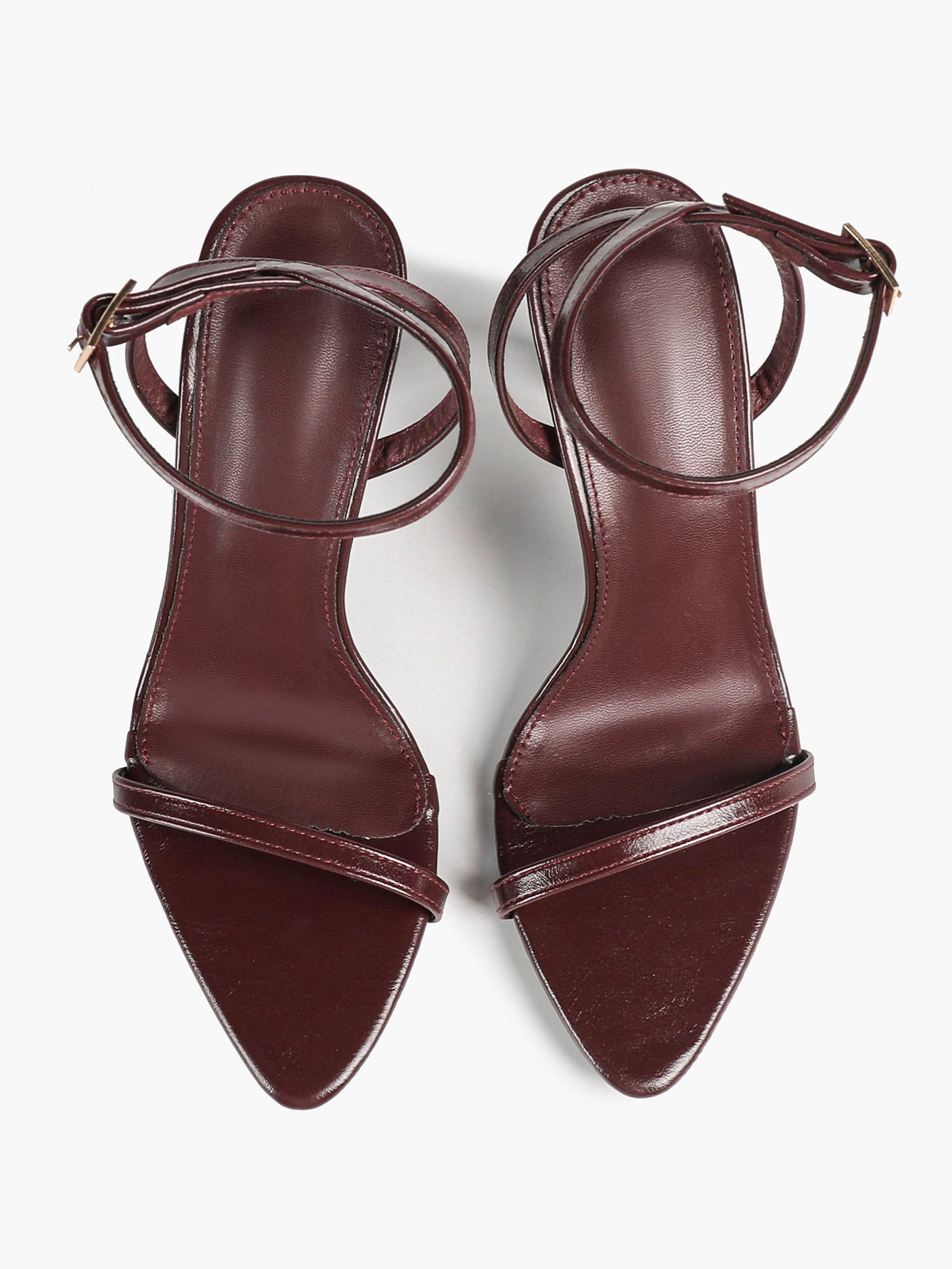 Patent Leather Two-Strap Heeled Sandals Stilettos Casual Party Graduation