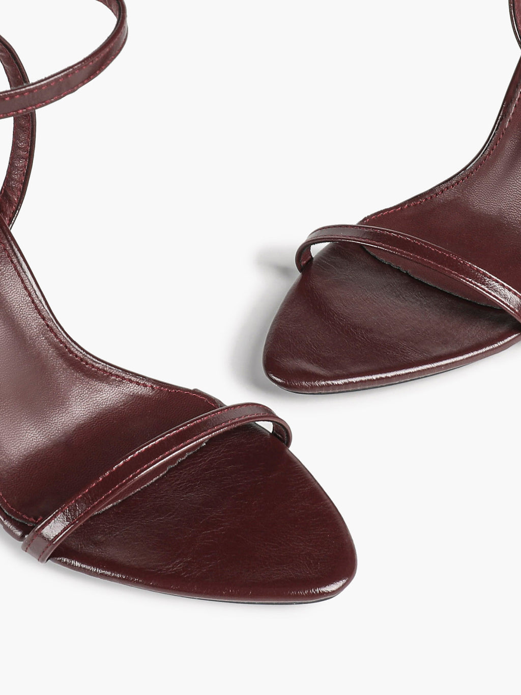 Patent Leather Two-Strap Heeled Sandals Stilettos Casual Party Graduation