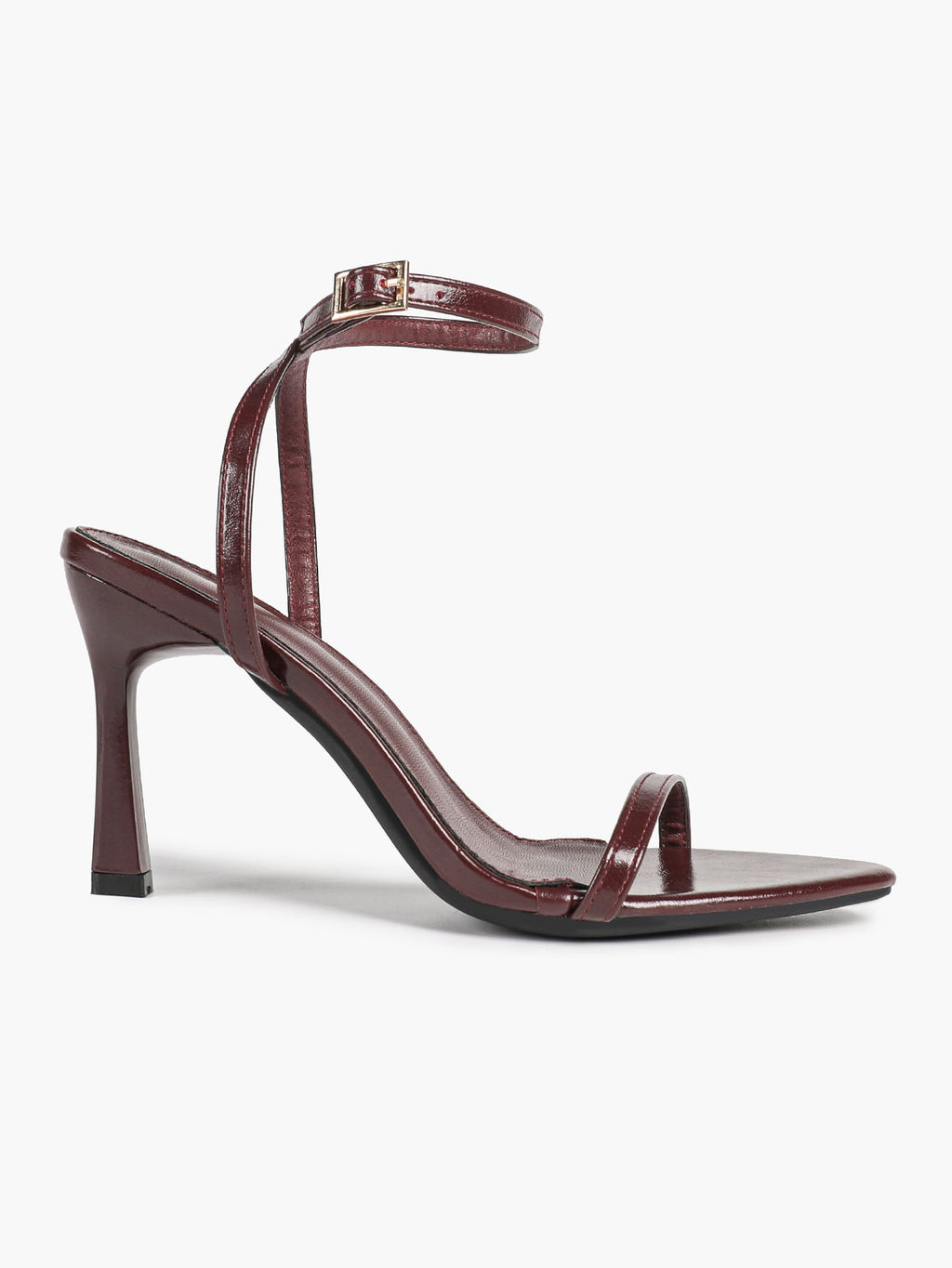 Patent Leather Two-Strap Heeled Sandals Stilettos Casual Party Graduation
