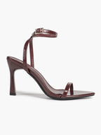 Patent Leather Two-Strap Heeled Sandals Stilettos Casual Party Graduation