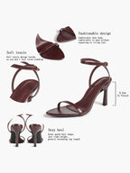 Patent Leather Two-Strap Heeled Sandals Stilettos Casual Party Graduation