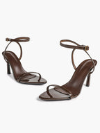 Patent Leather Two-Strap Heeled Sandals Stilettos Casual Party Graduation