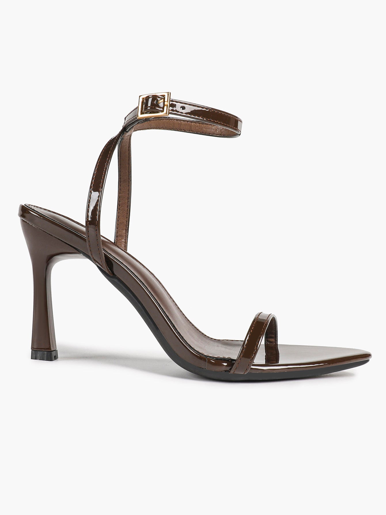 Patent Leather Two-Strap Heeled Sandals Stilettos Casual Party Graduation