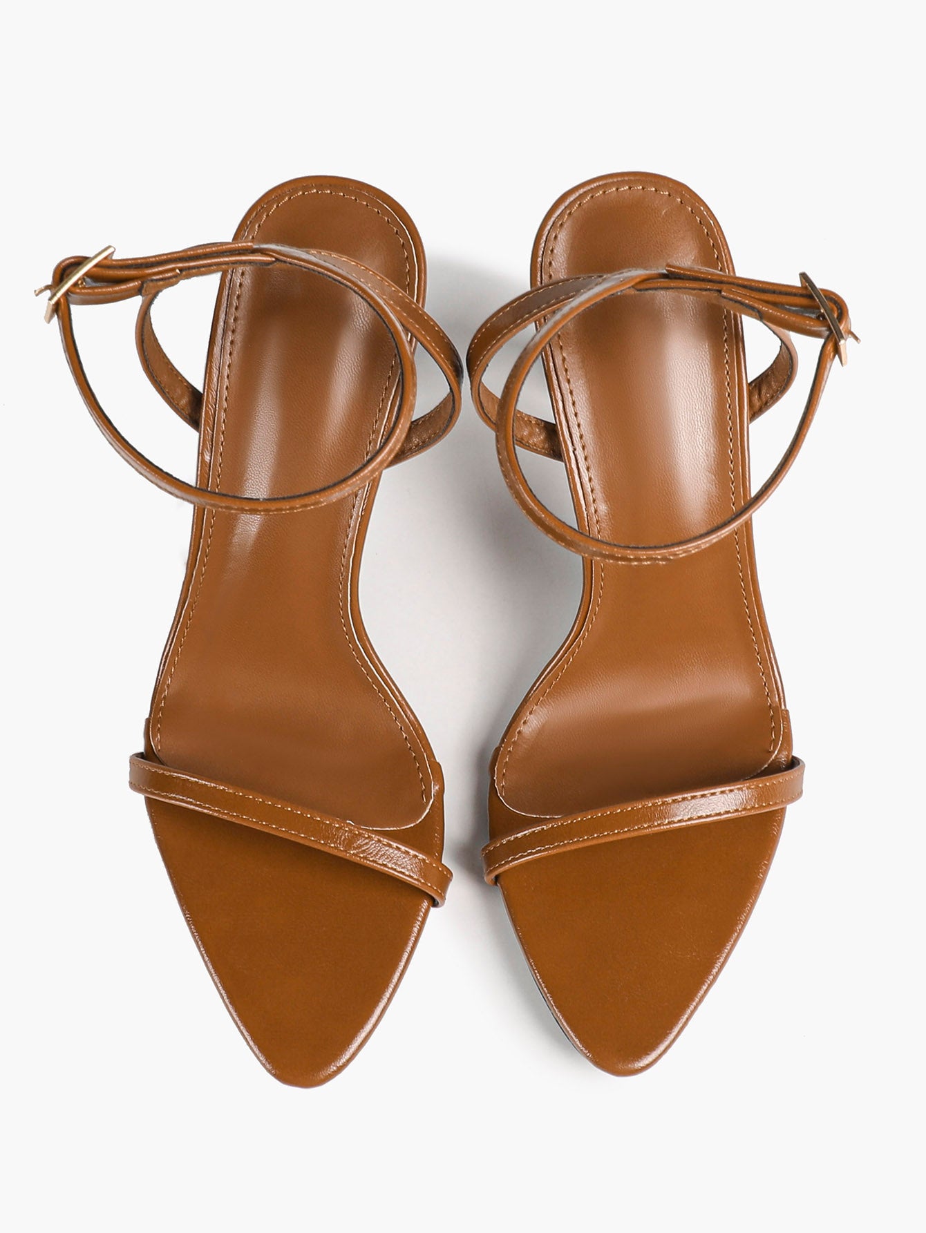 Patent Leather Two-Strap Heeled Sandals Stilettos Casual Party Graduation